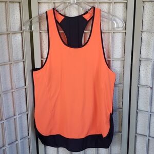 Lululemon Pump It Up Navy And Orange Tank Race Back Top
